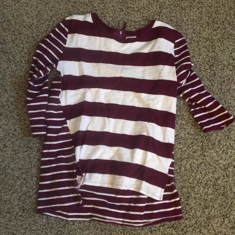 Maroon striped sweater
